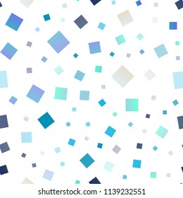 Light BLUE vector seamless template with crystals, rectangles. Beautiful illustration with rectangles and squares. Best design for your ad, poster, banner.