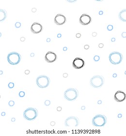 Light BLUE vector seamless template with circles. Illustration with set of shining colorful abstract circles. New design for ad, poster, banner of your website.