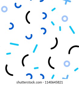 Light BLUE vector seamless template with geometric lines. Seamless gradient abstract lines on white background. Pattern for design of window blinds, curtains.