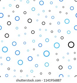 Light BLUE vector seamless template with circles. Blurred decorative design in abstract style with bubbles. Pattern can be used for futuristic ad, booklets.
