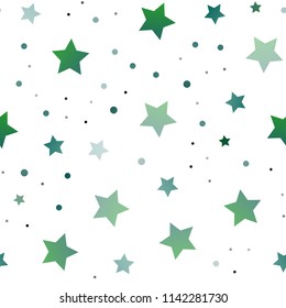 Light BLUE vector seamless template with sky stars. Glitter abstract illustration with colored stars. The pattern can be used for wrapping gifts.