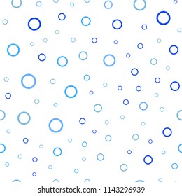 Light BLUE vector seamless template with circles. Illustration with set of shining colorful abstract circles. Pattern can be used for ads, leaflets.