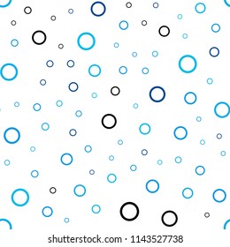 Light BLUE vector seamless template with circles. Abstract illustration with colored bubbles in nature style. Pattern can be used for beautiful websites.
