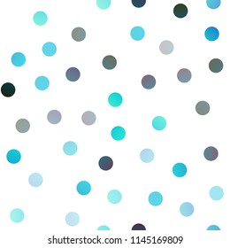 Light BLUE vector seamless template with circles. Blurred bubbles on abstract background with colorful gradient. Completely new template for your brand book.