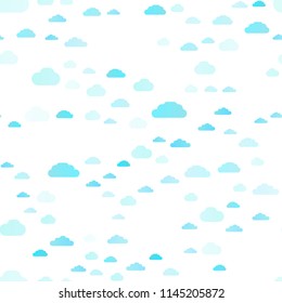 Light BLUE vector seamless template with sky, clouds. Colorful illustration with abstract clouds. Trendy design for wallpaper, fabric makers.