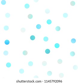 Light BLUE vector seamless template with circles. Illustration with set of shining colorful abstract circles. Pattern can be used as texture of water, rain drops.