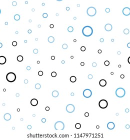 Light BLUE vector seamless template with circles. Modern abstract illustration with colorful water drops. Pattern can be used as texture of wallpapers.
