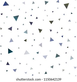 Light BLUE vector seamless template with crystals, triangles. Glitter abstract illustration with triangular shapes. Modern template for your landing page.