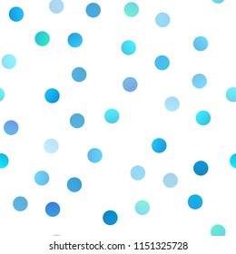 Light BLUE vector seamless template with circles. Modern abstract illustration with colorful water drops. Completely new template for your brand book.