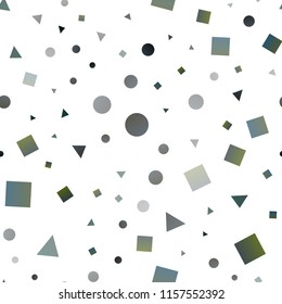 Light BLUE vector seamless template with crystals, circles, squares. Illustration with colorful circles, triangles, rectangles. Pattern for design of window blinds, curtains.