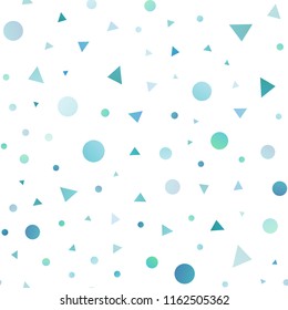 Light BLUE vector seamless template with crystals, circles. Beautiful illustration with circles, triangles in nature style. Template for business cards, websites.