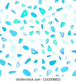 Light BLUE vector seamless template with crystals, circles. Modern abstract illustration with colorful dots, lines. Best design for your ad, poster, banner.