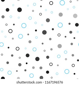 Light BLUE vector seamless template with circles. Blurred bubbles on abstract background with colorful gradient. Pattern for design of window blinds, curtains.