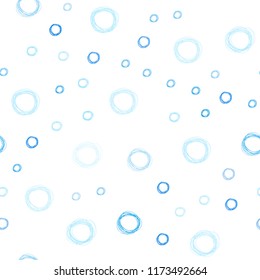 Light BLUE vector seamless template with circles. Illustration with set of shining colorful abstract circles. Completely new template for your brand book.