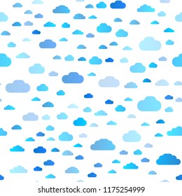 Light BLUE vector seamless template with sky, clouds. Colorful illustration with abstract clouds. Trendy design for wallpaper, fabric makers.