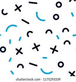 Light BLUE vector seamless template with geometric lines. Colorful seamless gradient with lines and signs of maths. Pattern for design of window blinds, curtains.