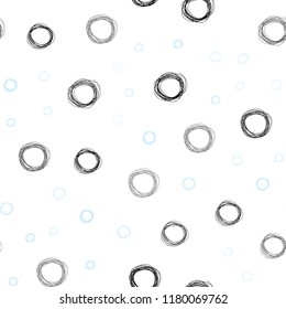Light BLUE vector seamless template with circles. Modern abstract illustration with colorful water drops. Pattern can be used as texture of wallpapers.