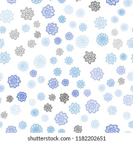 Light BLUE vector seamless template with ice snowflakes. Modern geometrical abstract illustration with crystals of ice. Template for business cards, websites.