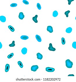 Light BLUE vector seamless template with circles. Glitter abstract illustration with blurred drops of rain. Pattern for design of window blinds, curtains.
