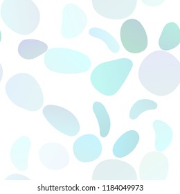 Light BLUE vector seamless template with spots. Glitter abstract illustration with blurred drops of rain. Design for textile, fabric, wallpapers.