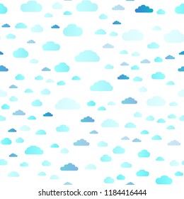 Light BLUE vector seamless template with sky, clouds. Colorful illustration consisted of abstract clouds. Design for textile, fabric, wallpapers.