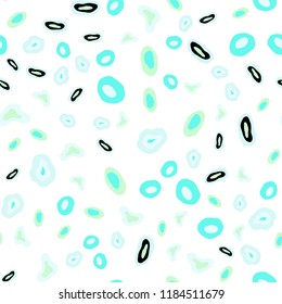 Light BLUE vector seamless template with circles. Blurred bubbles on abstract background with colorful gradient. Pattern for design of fabric, wallpapers.