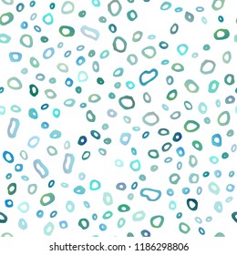 Light BLUE vector seamless template with spots. Modern abstract illustration with colorful water drops. Pattern for design of window blinds, curtains.