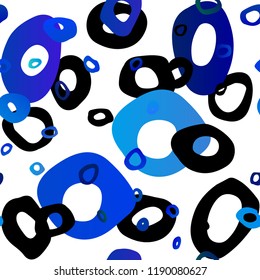 Light BLUE vector seamless template with spots. Blurred decorative design in abstract style with bubbles. Design for textile, fabric, wallpapers.