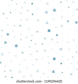 Light BLUE vector seamless template with crystals, circles, squares. Illustration with colorful circles, triangles, rectangles. Trendy design for wallpaper, fabric makers.