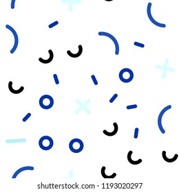 Light BLUE vector seamless template with geometric lines. Seamless Illustration with set of abstact gradient lines. Pattern for design of window blinds, curtains.