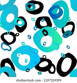 Light BLUE vector seamless template with spots. Abstract illustration with colored bubbles in nature style. Pattern for trendy fabric, wallpapers.