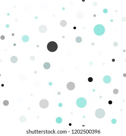 Light BLUE vector seamless template with circles. Blurred bubbles on abstract background with colorful gradient. Pattern for design of fabric, wallpapers.