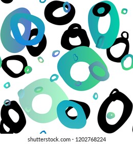 Light BLUE vector seamless template with spots. Blurred bubbles on abstract backdrop with colorful gradient. Trendy design for wallpaper, fabric makers.