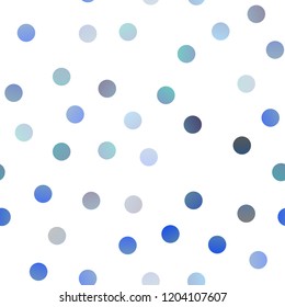 Light BLUE vector seamless template with circles. Abstract illustration with colored bubbles in nature style. The pattern can be used for ads, leaflets of liquid.