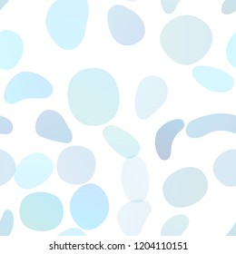 Light BLUE vector seamless template with spots. Abstract illustration with colored bubbles in nature style. Pattern for design of fabric, wallpapers.