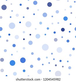 Light BLUE vector seamless template with circles. Beautiful colored illustration with blurred circles in nature style. Pattern for trendy fabric, wallpapers.