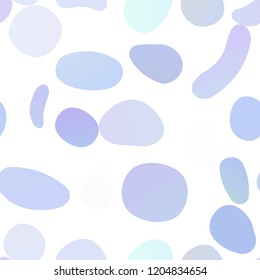 Light BLUE vector seamless template with spots. Blurred bubbles on abstract backdrop with colorful gradient. Pattern for design of window blinds, curtains.