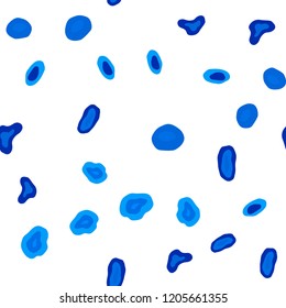 Light BLUE vector seamless template with circles. Blurred decorative design in abstract style with bubbles. Pattern for design of fabric, wallpapers.