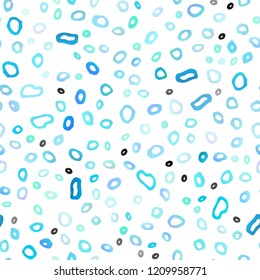 Light BLUE vector seamless template with spots. Blurred decorative design in abstract style with bubbles. Pattern for design of fabric, wallpapers.