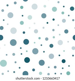 Light BLUE vector seamless template with circles. Modern abstract illustration with colorful water drops. Pattern for design of fabric, wallpapers.