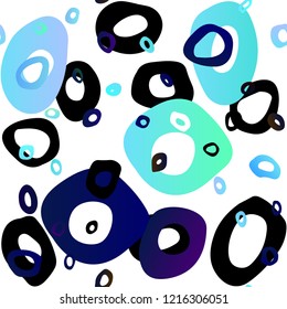 Light BLUE vector seamless template with spots. Illustration with set of shining colorful abstract circles. Pattern for design of window blinds, curtains.