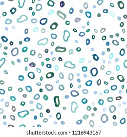 Light BLUE vector seamless template with spots. Modern abstract illustration with colorful water drops. Pattern for design of window blinds, curtains.