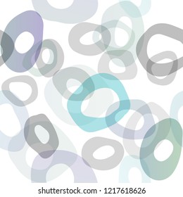 Light BLUE vector seamless template with spots. Illustration with set of shining colorful abstract circles. Pattern for design of window blinds, curtains.