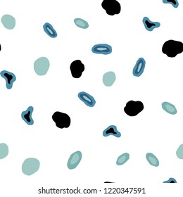 Light BLUE vector seamless template with circles. Blurred bubbles on abstract background with colorful gradient. Pattern for design of fabric, wallpapers.
