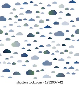 Light BLUE vector seamless template with sky, clouds. Colorful illustration consisted of abstract clouds. Pattern for trendy fabric, wallpapers.