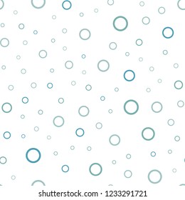 Light BLUE vector seamless template with circles. Glitter abstract illustration with blurred drops of rain. Completely new template for your brand book.