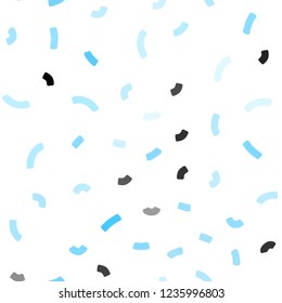 Light BLUE vector seamless template with bent lines. Creative illustration in halftone marble style with gradient. A completely new template for your business design.