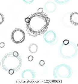 Light BLUE vector seamless template with circles. Blurred bubbles on abstract background with colorful gradient. Design for wallpaper, fabric makers.