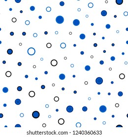 Light BLUE vector seamless template with circles. Blurred decorative design in abstract style with bubbles. Trendy design for wallpaper, fabric makers.
