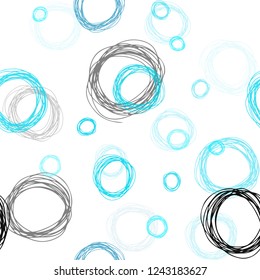 Light BLUE vector seamless template with circles. Modern abstract illustration with colorful water drops. Template for business cards, websites.